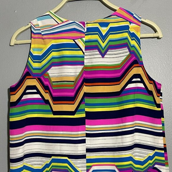Amanda Uprichard Silk Blouse Sleeveless Women Size P Petite Colorful Rainbow Art - Picture 4 of 11